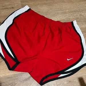 Nike Red and White Athletic Shorts